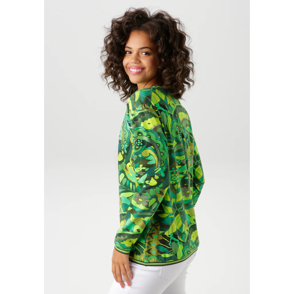 Aniston CASUAL Sweatshirt mit extravagantem Druck im Batik-Dessin - NEUE KOLLEKTON Zeitbegrenzte Promotion