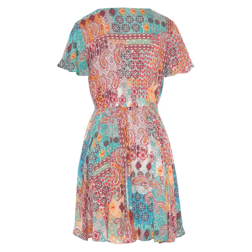 LASCANA Druckkleid aus gekreppter Viskose farbenfrohes Sommerkleid Strandkleid Nur für heute