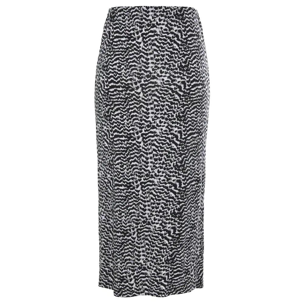 Vivance Midirock mit seitlicher Raffung und Schlitz Jerseyrock in Animalprint Clearance-Verkauf