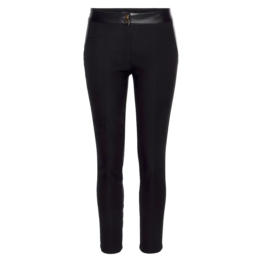 LASCANA Stretch-Hose mit Einsätzen aus Lederimitat elegante Jerseyhose casual-chic zollfrei
