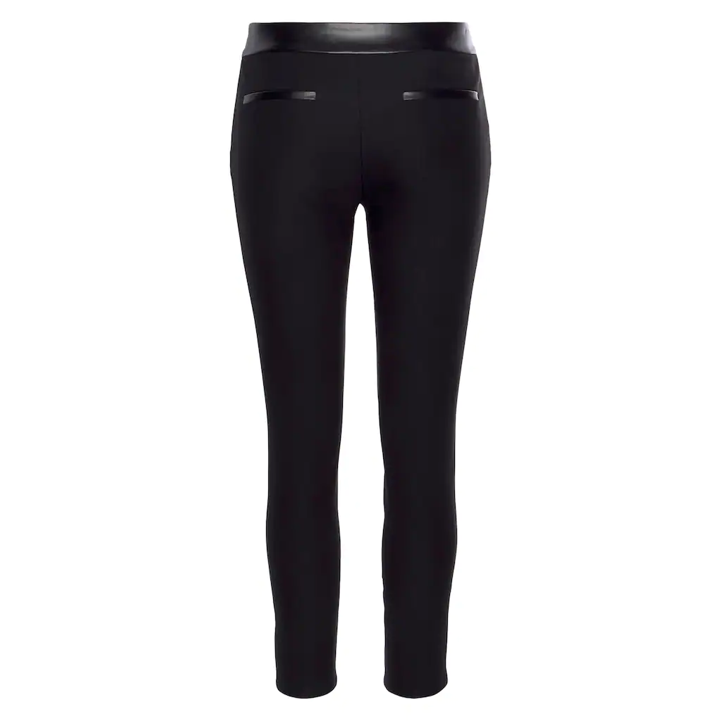 LASCANA Stretch-Hose mit Einsätzen aus Lederimitat elegante Jerseyhose casual-chic zollfrei