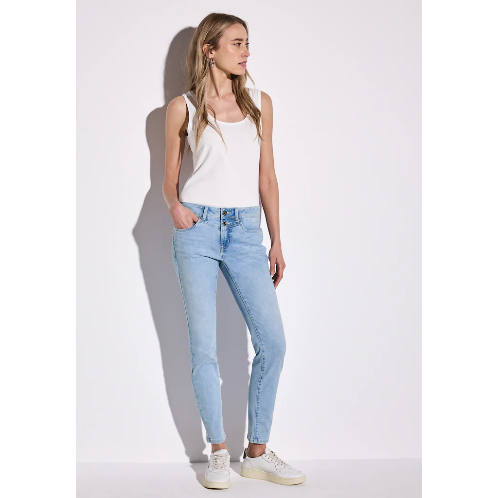 STREET ONE Slim-fit-Jeans aus Baumwolle mit Stretchanteil Saisonschlussverkauf