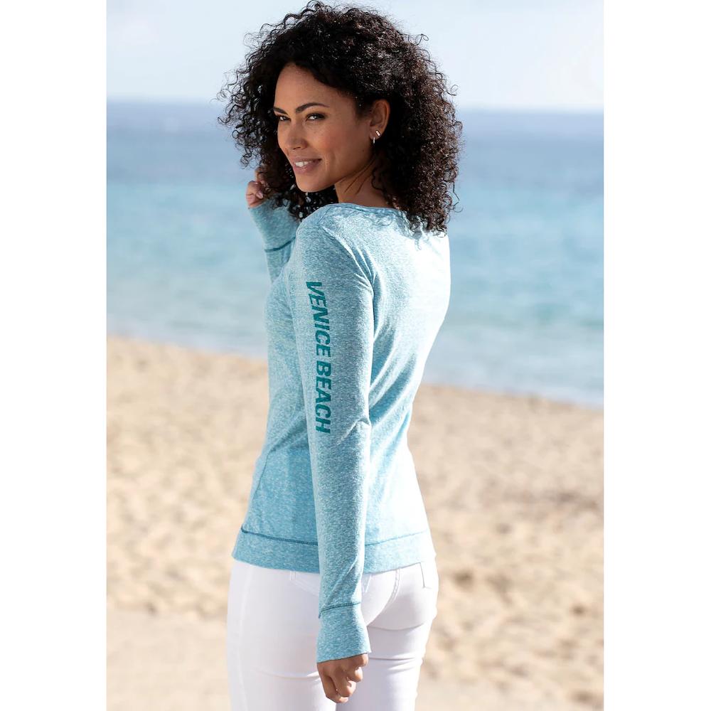 Venice Beach Langarmshirt mit sportlichem Logoprint sportlich-casual Heißer Verkauf
