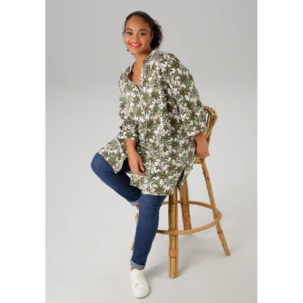 Aniston PLUS Longbluse mit farbharmonischen Blumen bedruckt - NEUE KOLLEKTION Blitzangebot