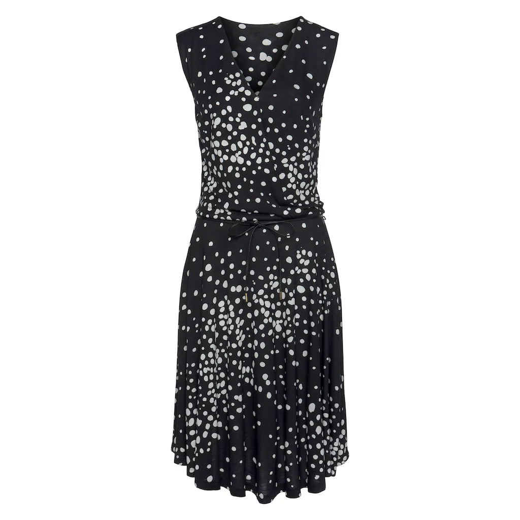 Vivance Jerseykleid (mit Bindegürtel) mit Punktedruck und V-Ausschnitt elegantes Sommerkleid Große Rabatte