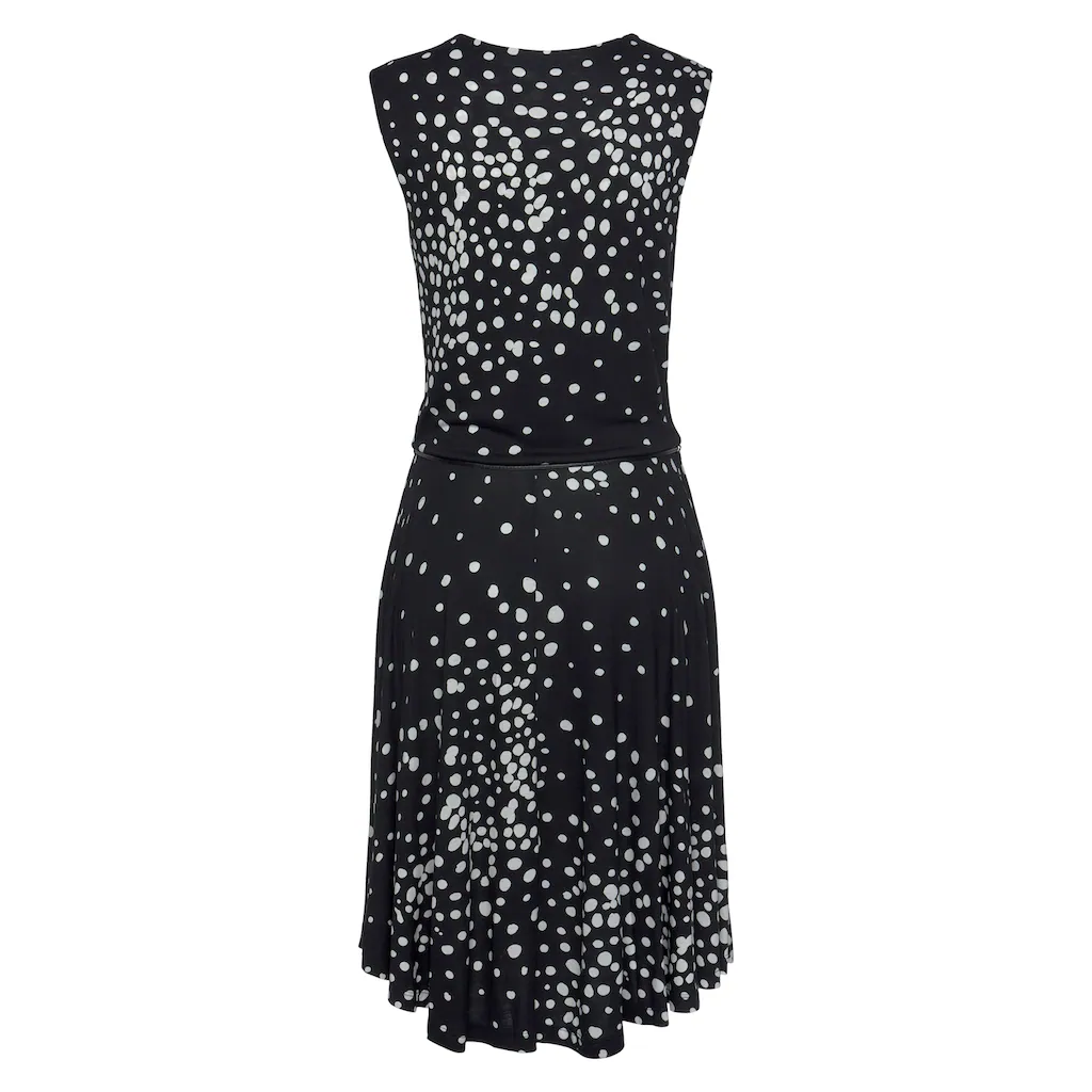 Vivance Jerseykleid (mit Bindegürtel) mit Punktedruck und V-Ausschnitt elegantes Sommerkleid Große Rabatte