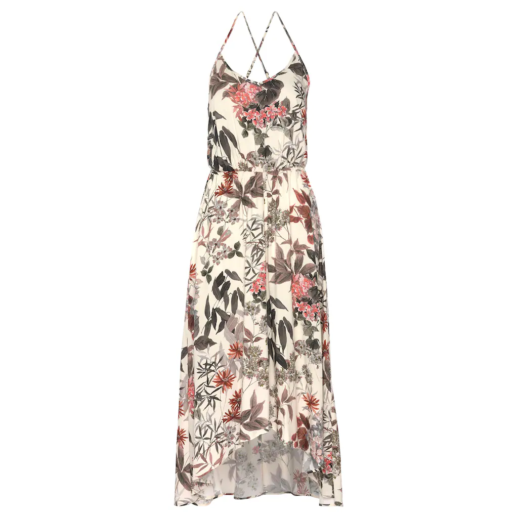 LASCANA Maxikleid mit Blumenprint leichtes Sommerkleid im Vokuhila-Stil Strandkleid Bestseller