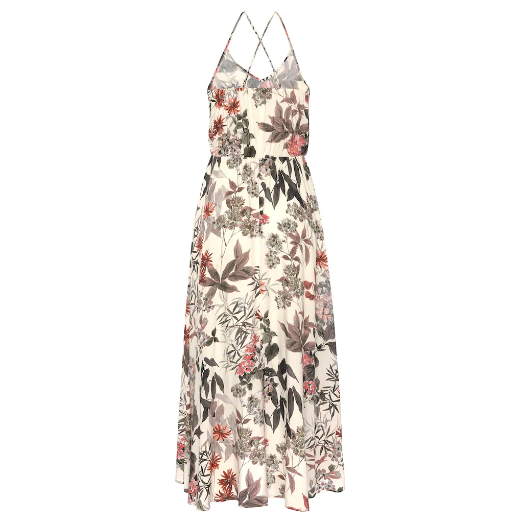 LASCANA Maxikleid mit Blumenprint leichtes Sommerkleid im Vokuhila-Stil Strandkleid Bestseller
