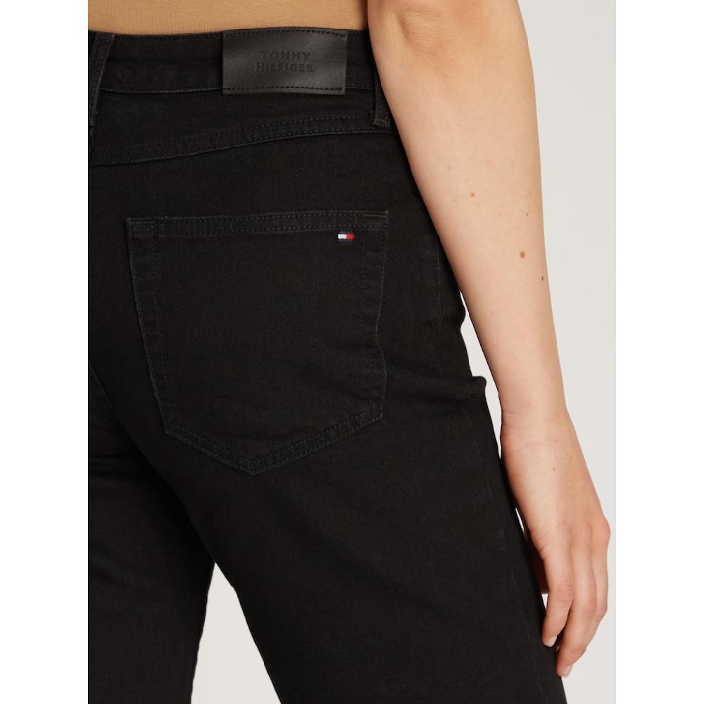 Tommy Hilfiger Straight-Jeans »CLASSIC STRAIGHT RW ECRU« mit Logo-Badge in Knöchellänge Räumungsverkauf