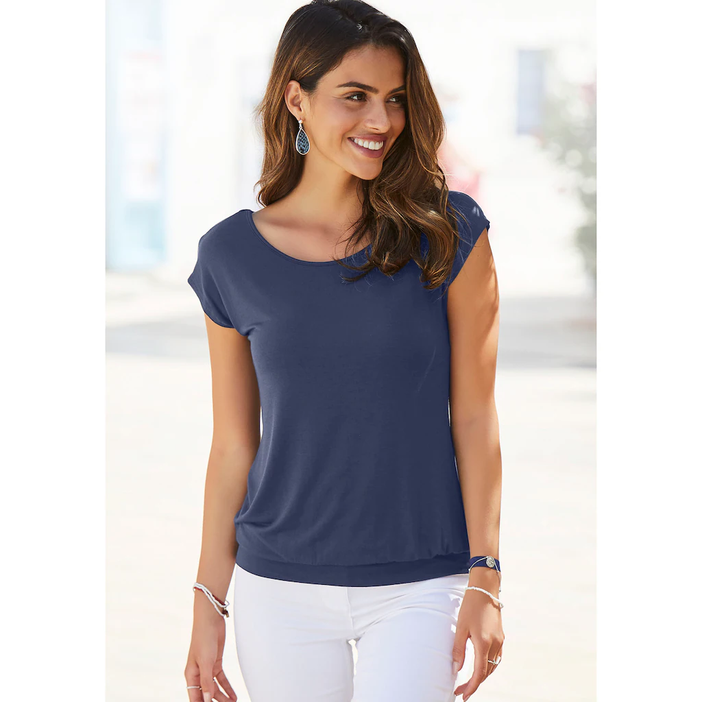 LASCANA Longshirt »mit breitem Bund« aus weichem Viskose-Stretch Kostenlose Rückgabe
