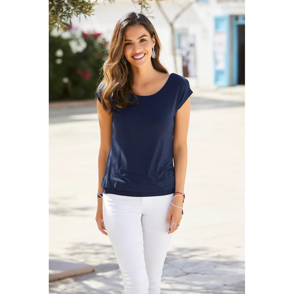 LASCANA Longshirt »mit breitem Bund« aus weichem Viskose-Stretch Kostenlose Rückgabe
